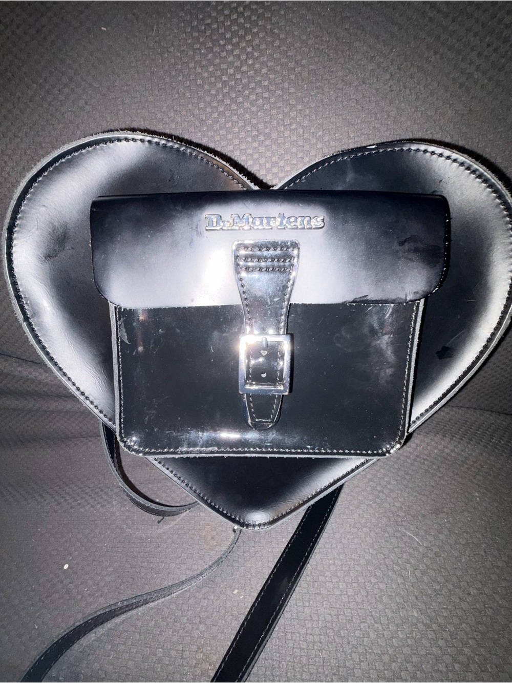 Dr. Martens Black Patent Buckle Satchel
